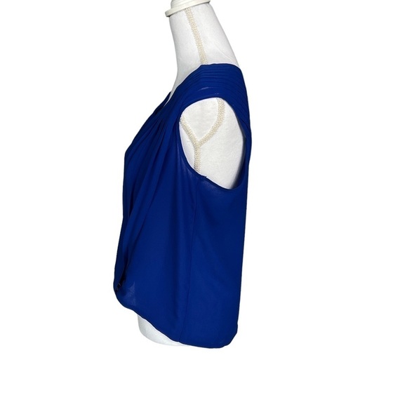 Cache Drape Front Blouse in Royal Blue Sleeveless NWT Size S - Picture 2 of 8